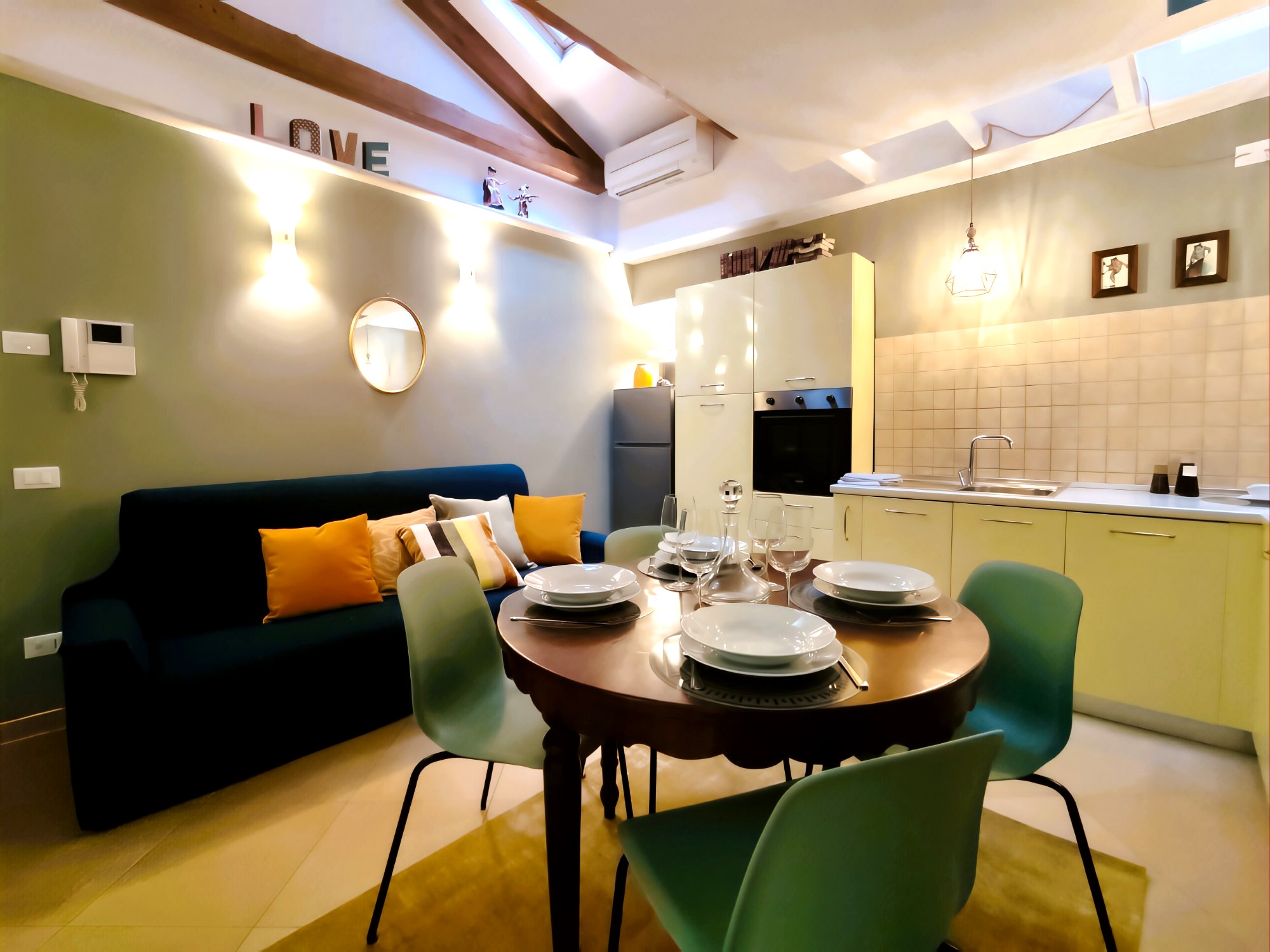 La Serenissima kitchen living wide