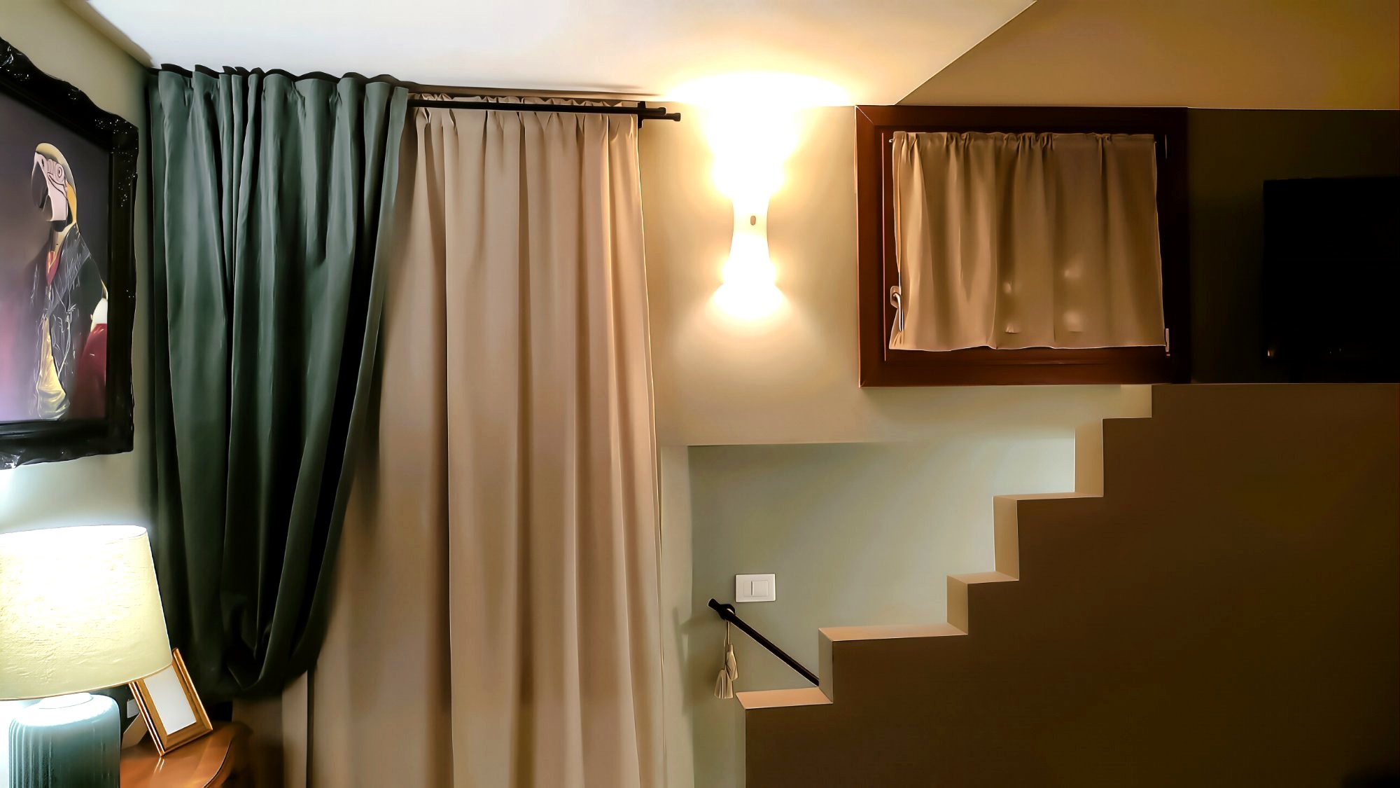 La Serenissima staircase with curtain